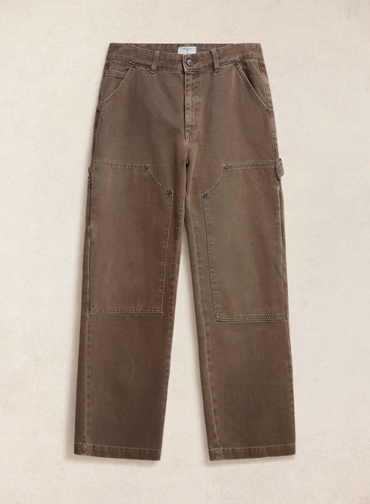 Men's Brown Carpenter Trousers - Straight Leg - Cotton - Percival | Percival Signature