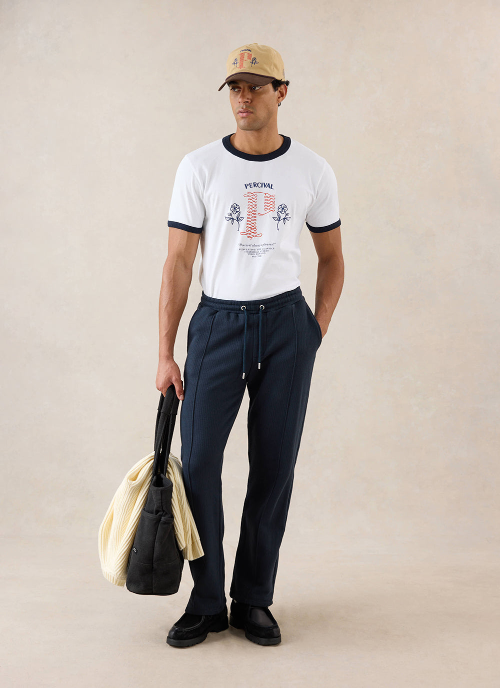 Conrad Straight Leg Trackpants - Navy Cotton - Percival | Percival Best Price