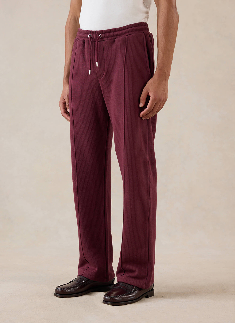 Men's Conrad Trackpants - Burgundy Cotton - Percival | Percival Signature