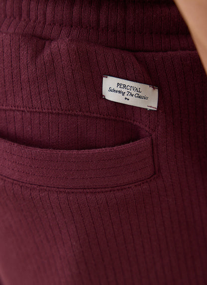 Men's Conrad Trackpants - Burgundy Cotton - Percival | Percival Signature