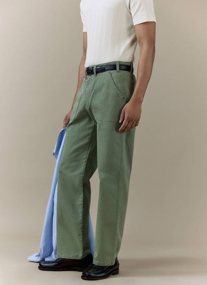 Men's Carpenter Trousers - Cotton - Sage Green | Percival Featured
