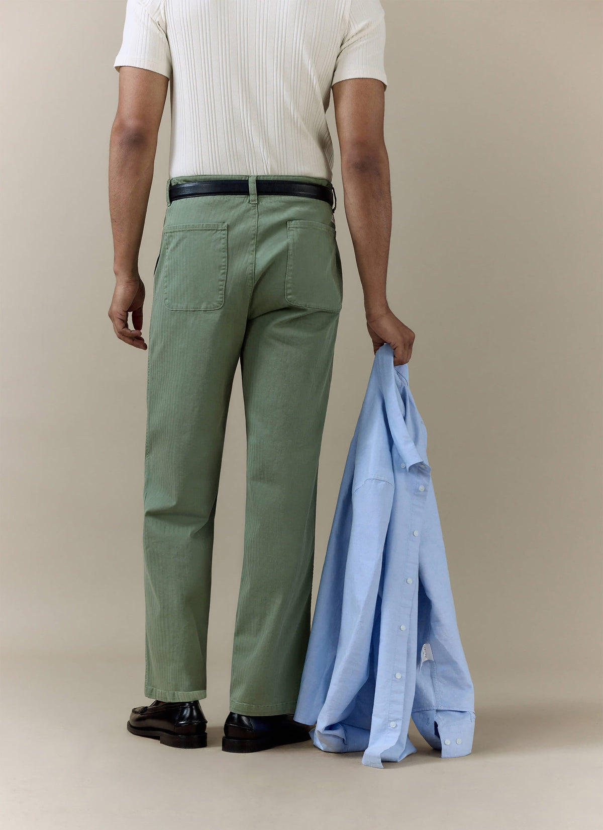 Men's Carpenter Trousers - Cotton - Sage Green | Percival Featured