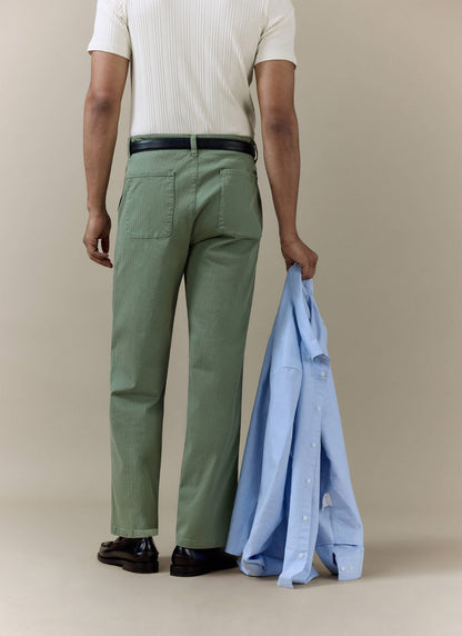 Men's Carpenter Trousers - Cotton - Sage Green | Percival Featured