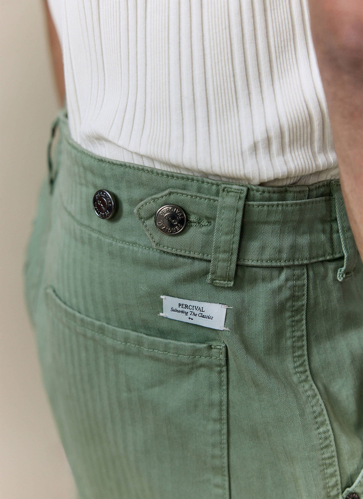 Men's Carpenter Trousers - Cotton - Sage Green | Percival Featured