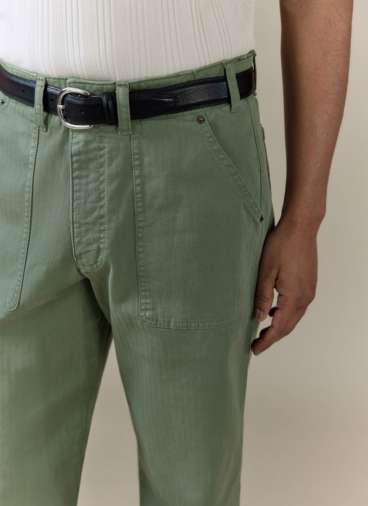 Men's Carpenter Trousers - Cotton - Sage Green | Percival Featured