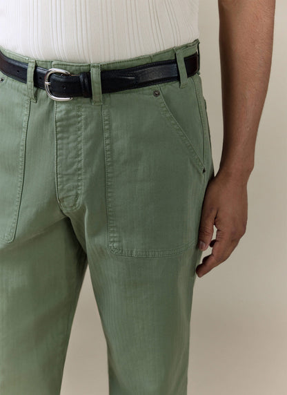 Men's Carpenter Trousers - Cotton - Sage Green | Percival Featured