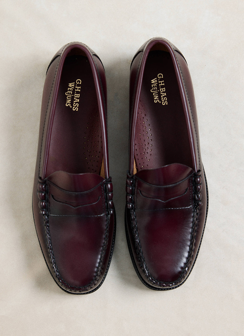 G.H.Bass Easy Weejun Larson Flag Penny Loafer - Wine Leather - Percival | Percival Top Pick