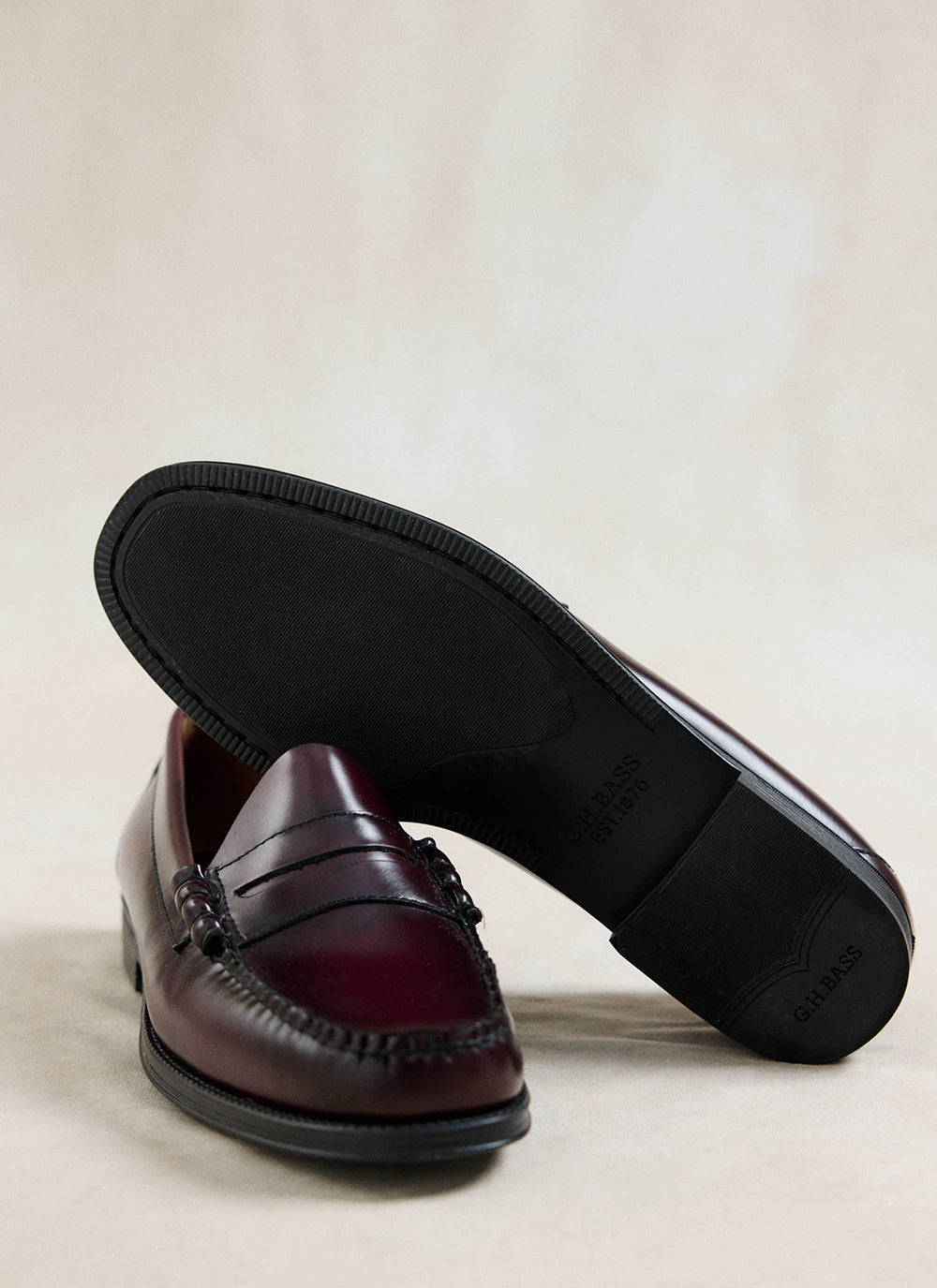 G.H.Bass Easy Weejun Larson Flag Penny Loafer - Wine Leather - Percival | Percival Top Pick