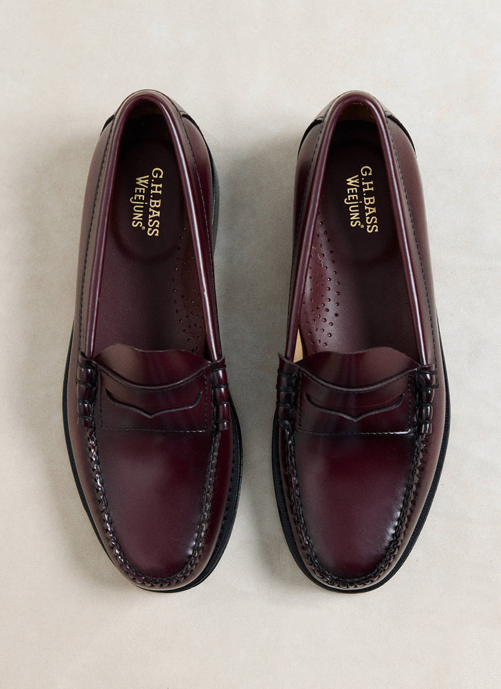 G.H. Bass Weejun Larson Penny Loafers - Wine Leather - Percival | Percival Best Price