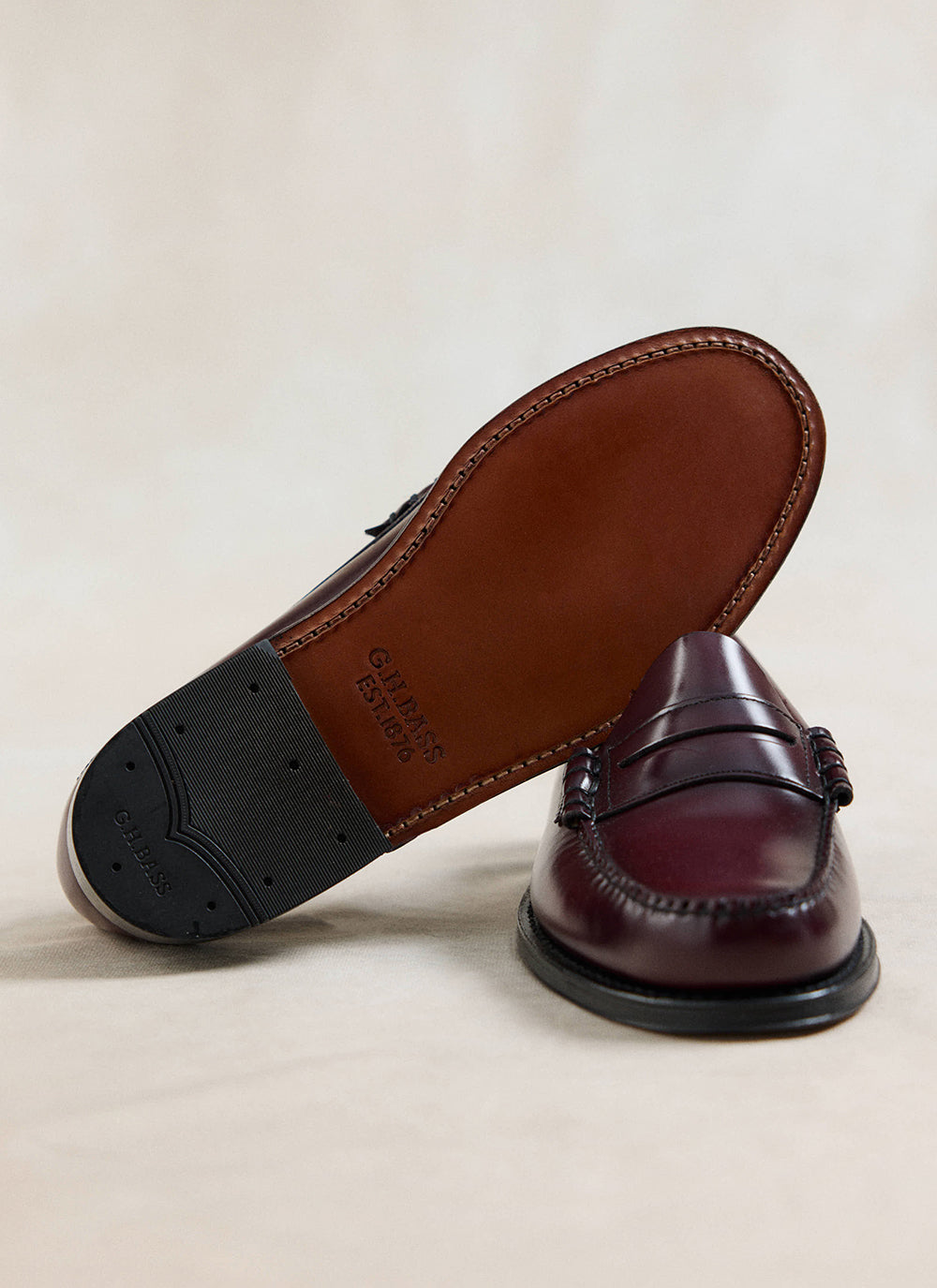 G.H. Bass Weejun Larson Penny Loafers - Wine Leather - Percival | Percival Best Price