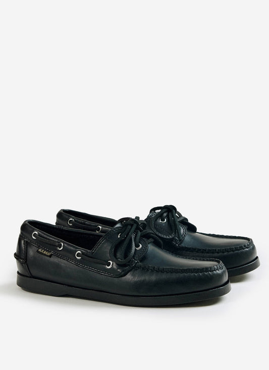 Men's Boat Shoes - G.H.Bass Jetty II Boater 2 Eye - Black Leather | Percival Hot Sale