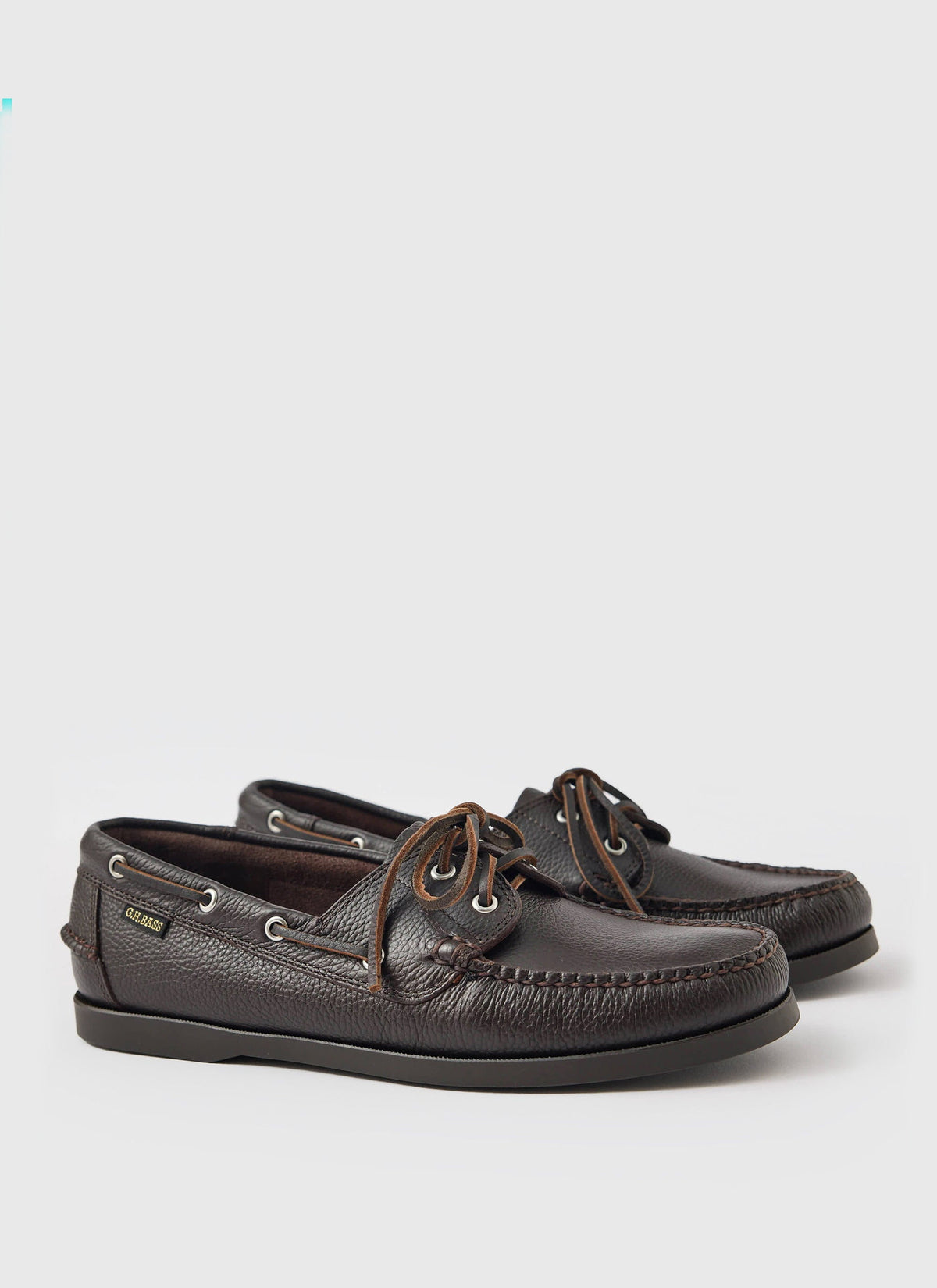 G.H.Bass - Jetty II Boater 2 Eye - Textured Dark Brown | Percival Special Offer