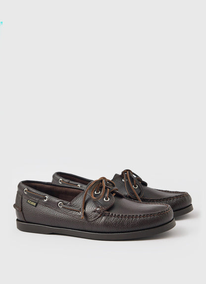G.H.Bass - Jetty II Boater 2 Eye - Textured Dark Brown | Percival Special Offer