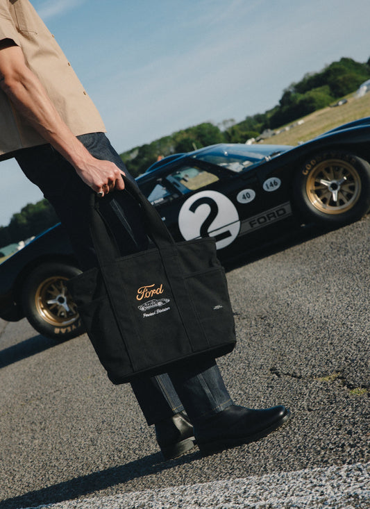 Embroidered Tote Bag - Canvas - Black - Ford x Percival | Percival Quality