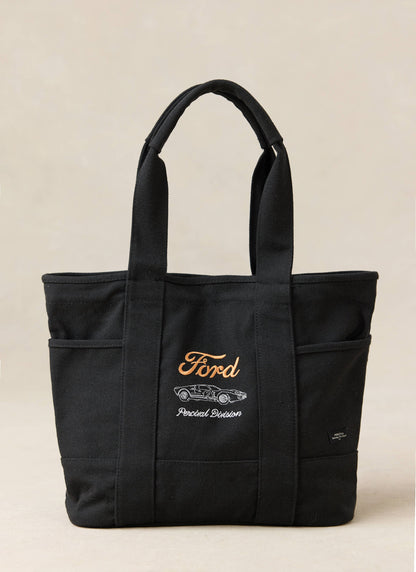 Embroidered Tote Bag - Canvas - Black - Ford x Percival | Percival Quality