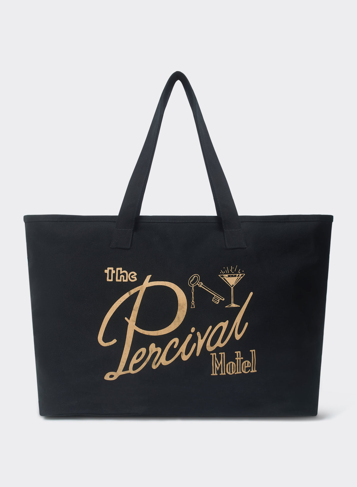Kingsley Large Shopper Tote Bag - Black Cotton Zip Tote | Percival Deals