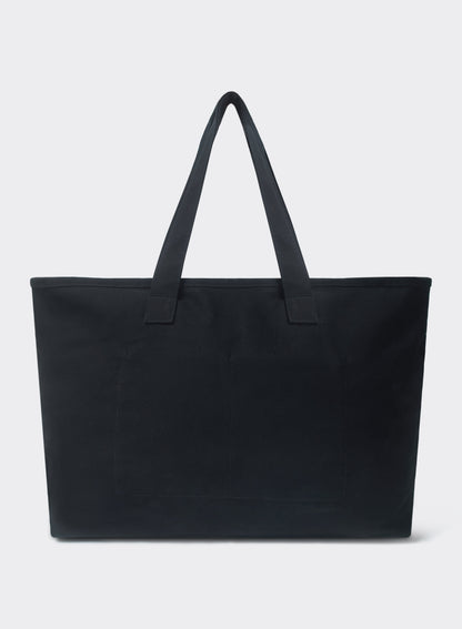 Kingsley Large Shopper Tote Bag - Black Cotton Zip Tote | Percival Deals
