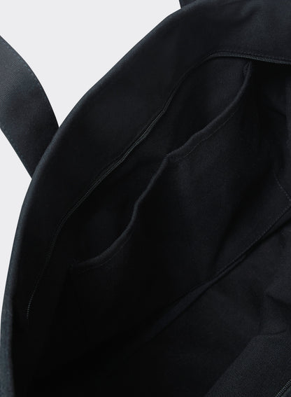 Kingsley Large Shopper Tote Bag - Black Cotton Zip Tote | Percival Deals
