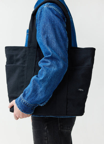 Tote Bag - Cotton Canvas - Black | Percival Discount