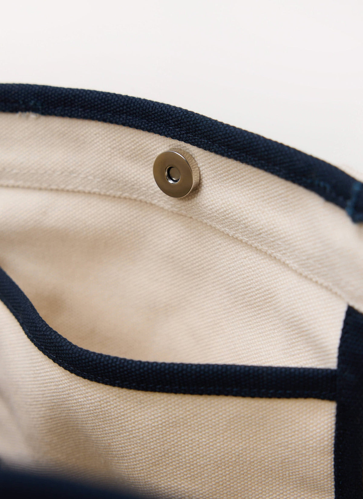Tote Bag - Cotton Canvas - Cream Navy | Percival Quality