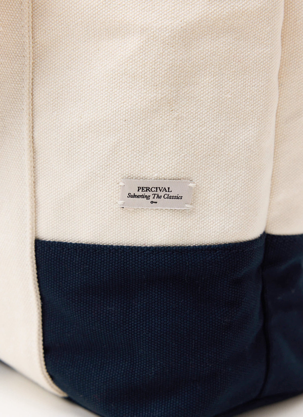 Tote Bag - Cotton Canvas - Cream Navy | Percival Quality