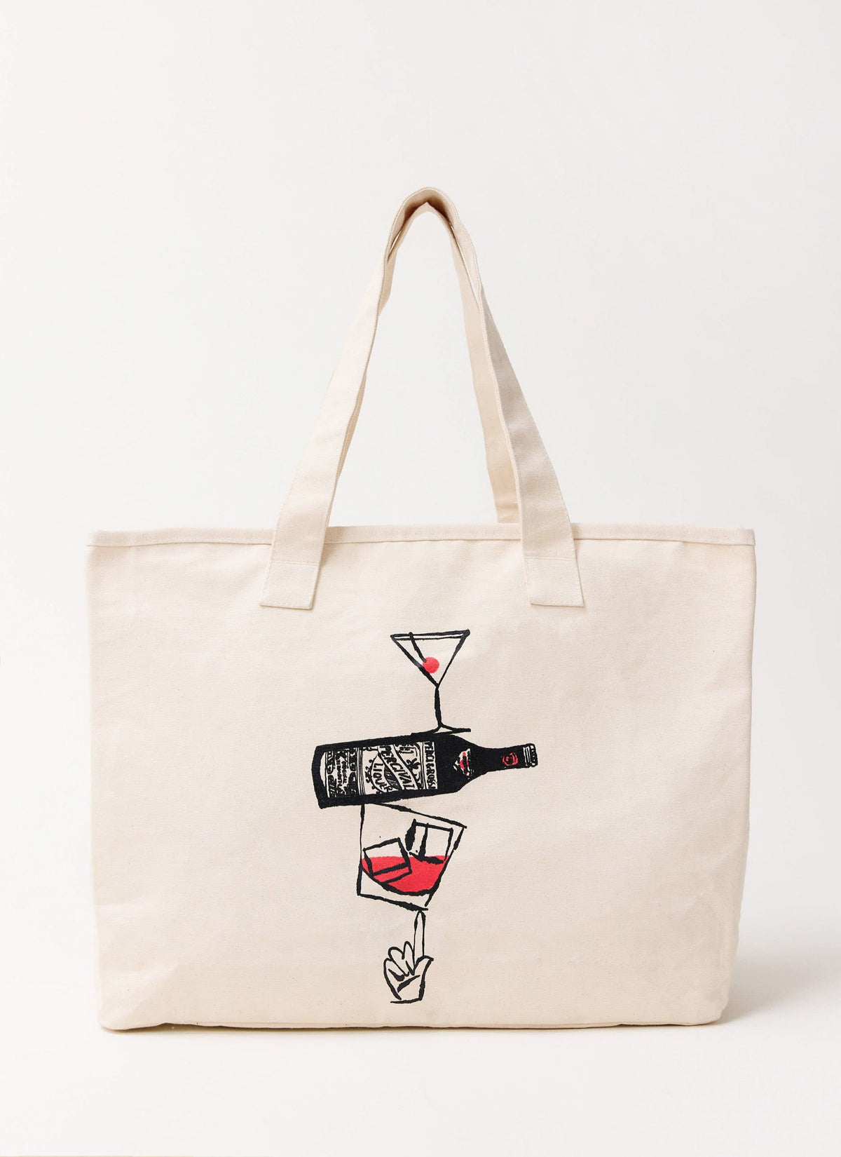 Perci and Rossi Martini Tote Bag - Cotton - Cream | Percival Premium