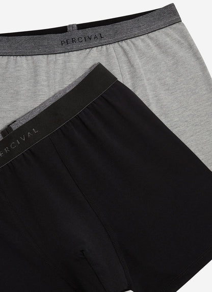Men's Boxer Briefs: 2 Pack - Cotton - Grey/Black | Percival Discount