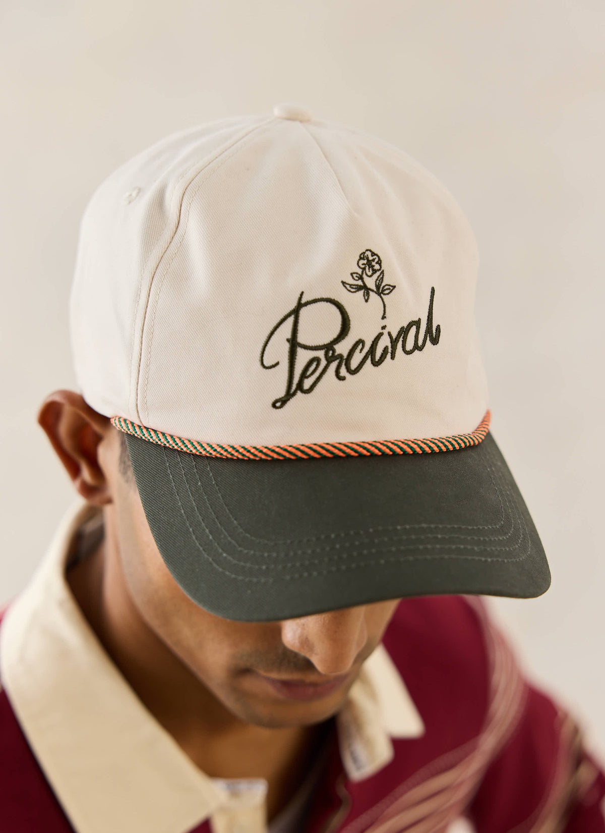 Men's Rope Trucker Cap: Spencer - Cotton - Cream - Percival | Percival Discount