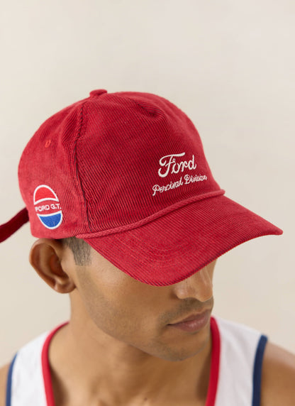Men's Corduroy Trucker Cap - Cotton - Red - Ford x Percival | Percival Discount