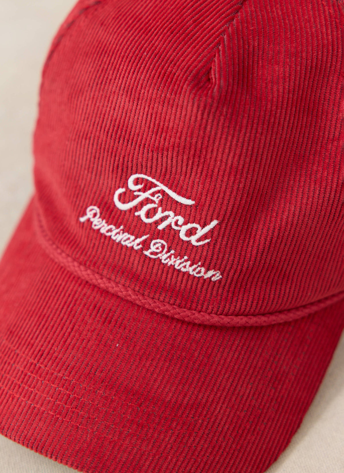 Men's Corduroy Trucker Cap - Cotton - Red - Ford x Percival | Percival Discount