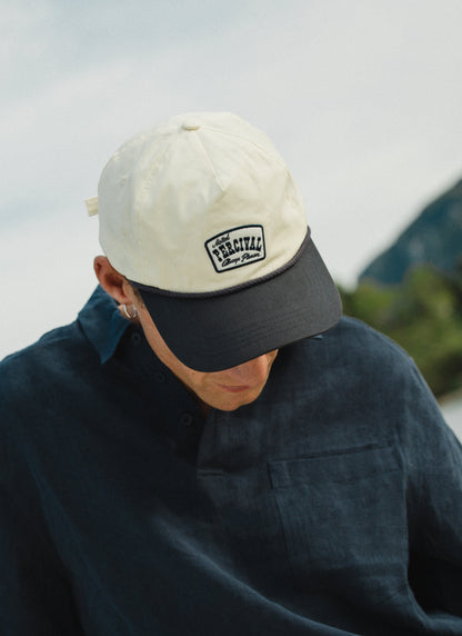 Men's Trucker Cap - Donovan - Rope Trim - Cotton - Cream | Percival Smart Buy
