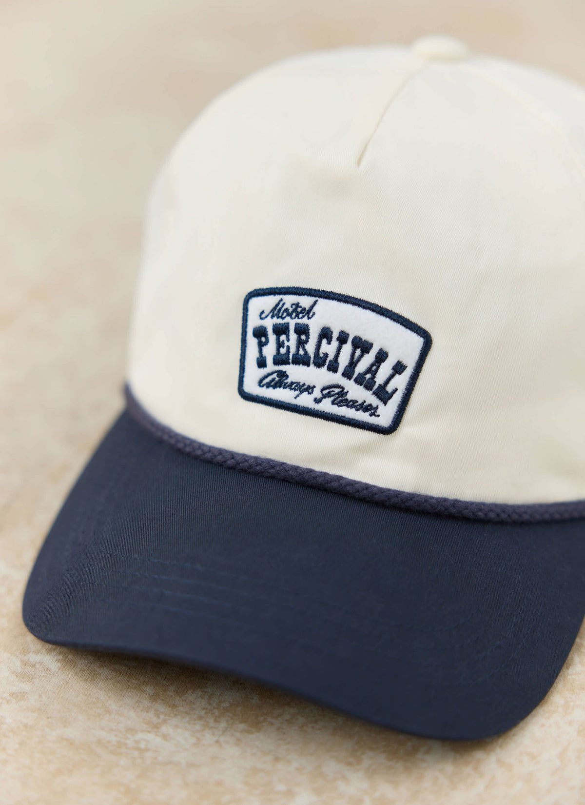 Men's Trucker Cap - Donovan - Rope Trim - Cotton - Cream | Percival Smart Buy