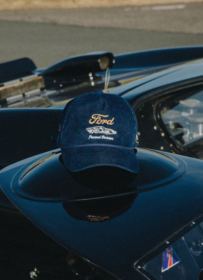 Men's Corduroy Trucker Cap - Cotton - Navy Blue - Ford x Percival | Percival New