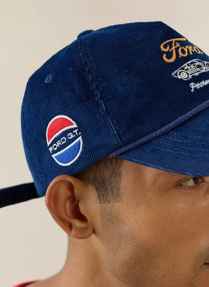 Men's Corduroy Trucker Cap - Cotton - Navy Blue - Ford x Percival | Percival New
