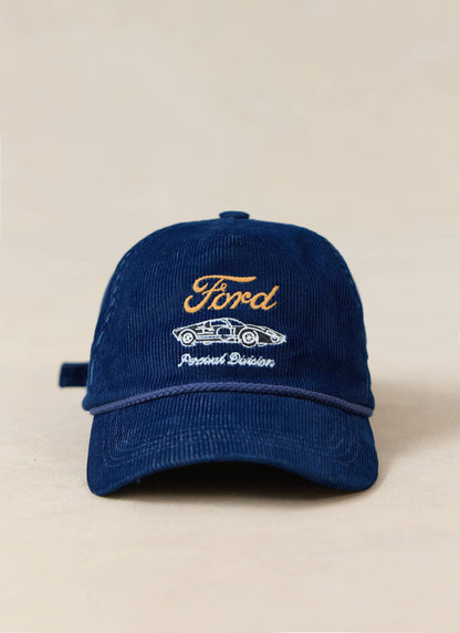 Men's Corduroy Trucker Cap - Cotton - Navy Blue - Ford x Percival | Percival New
