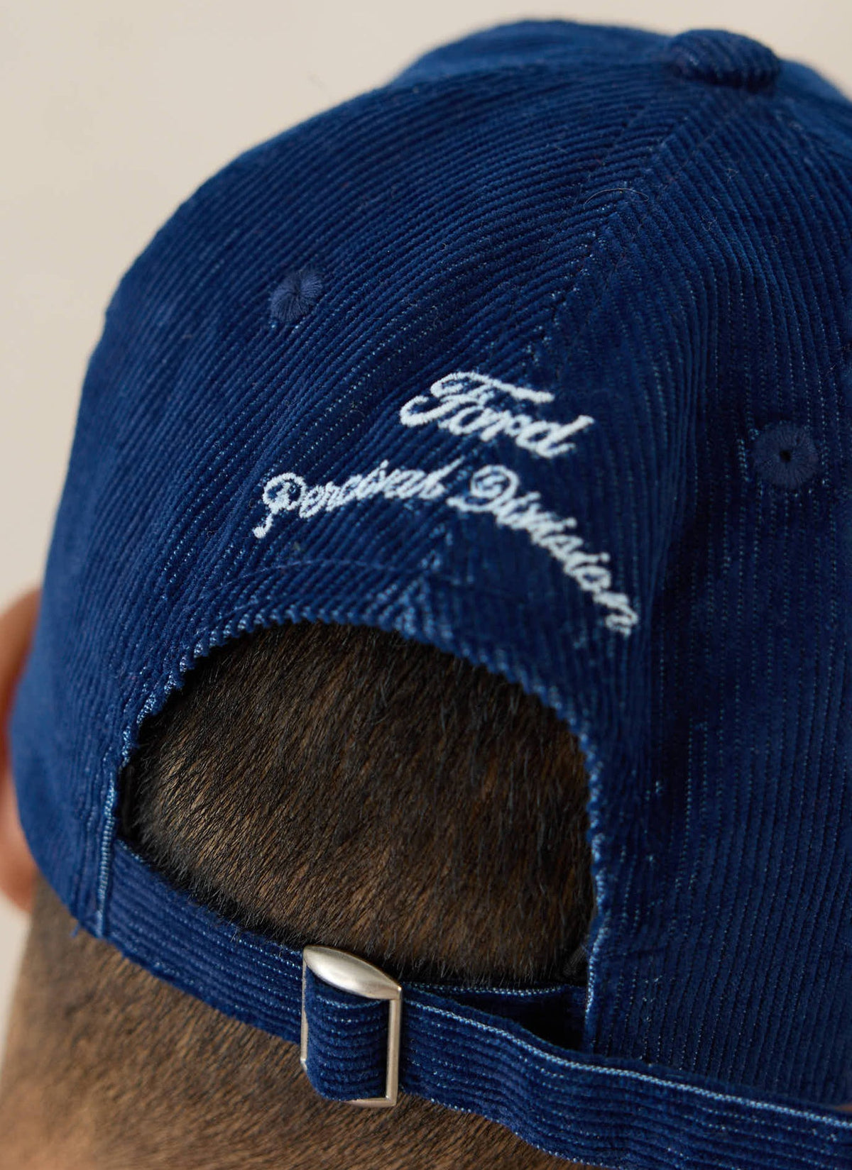Men's Corduroy Trucker Cap - Cotton - Navy Blue - Ford x Percival | Percival New