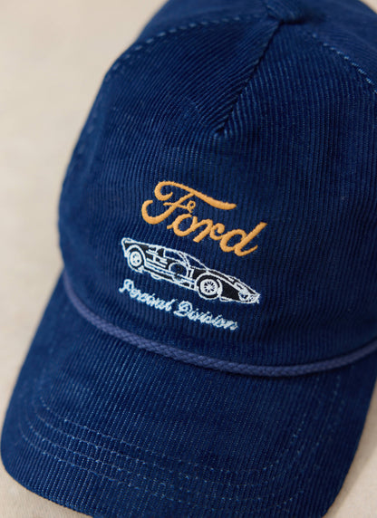 Men's Corduroy Trucker Cap - Cotton - Navy Blue - Ford x Percival | Percival New