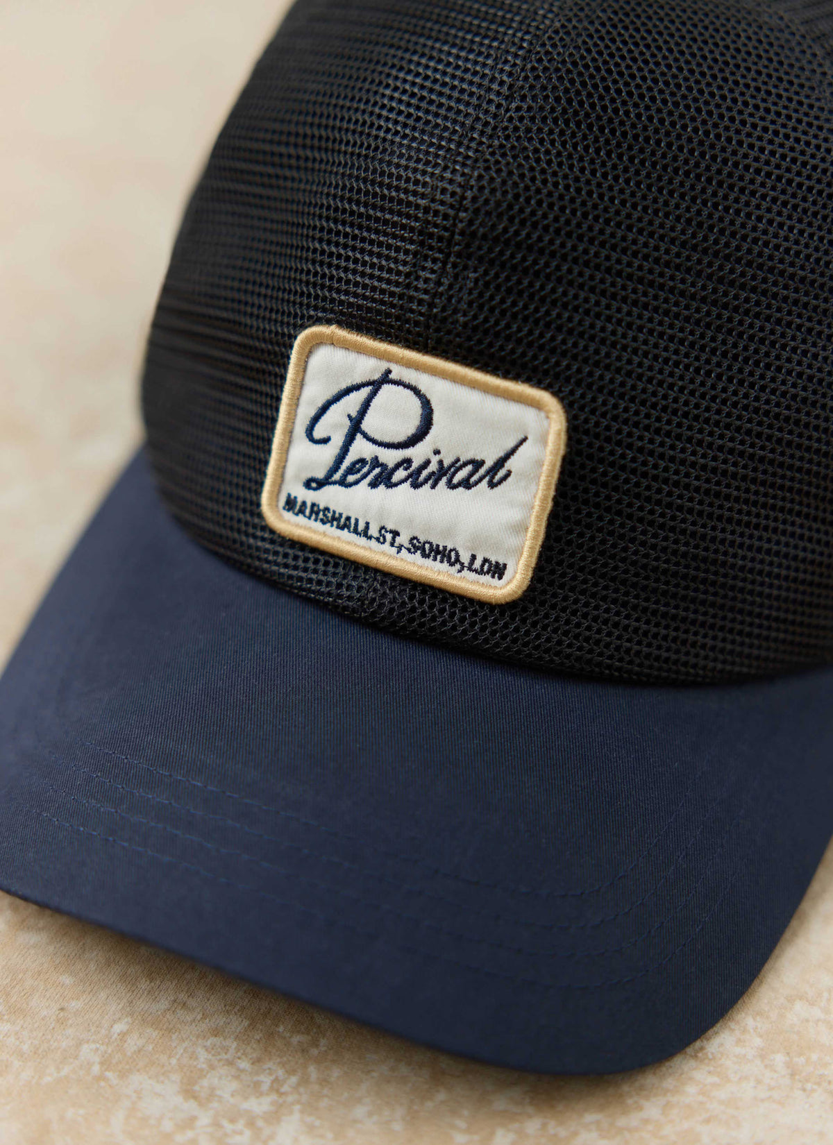 Men's Mesh Trucker Cap - Damien - Navy Blue | Percival Featured