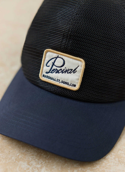 Men's Mesh Trucker Cap - Damien - Navy Blue | Percival Featured