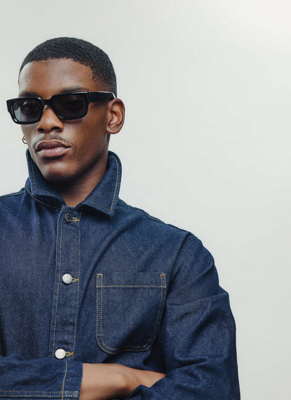 P002-E2 Black Sunglasses - Black Polarized Lenses | Percival Customer Favorite