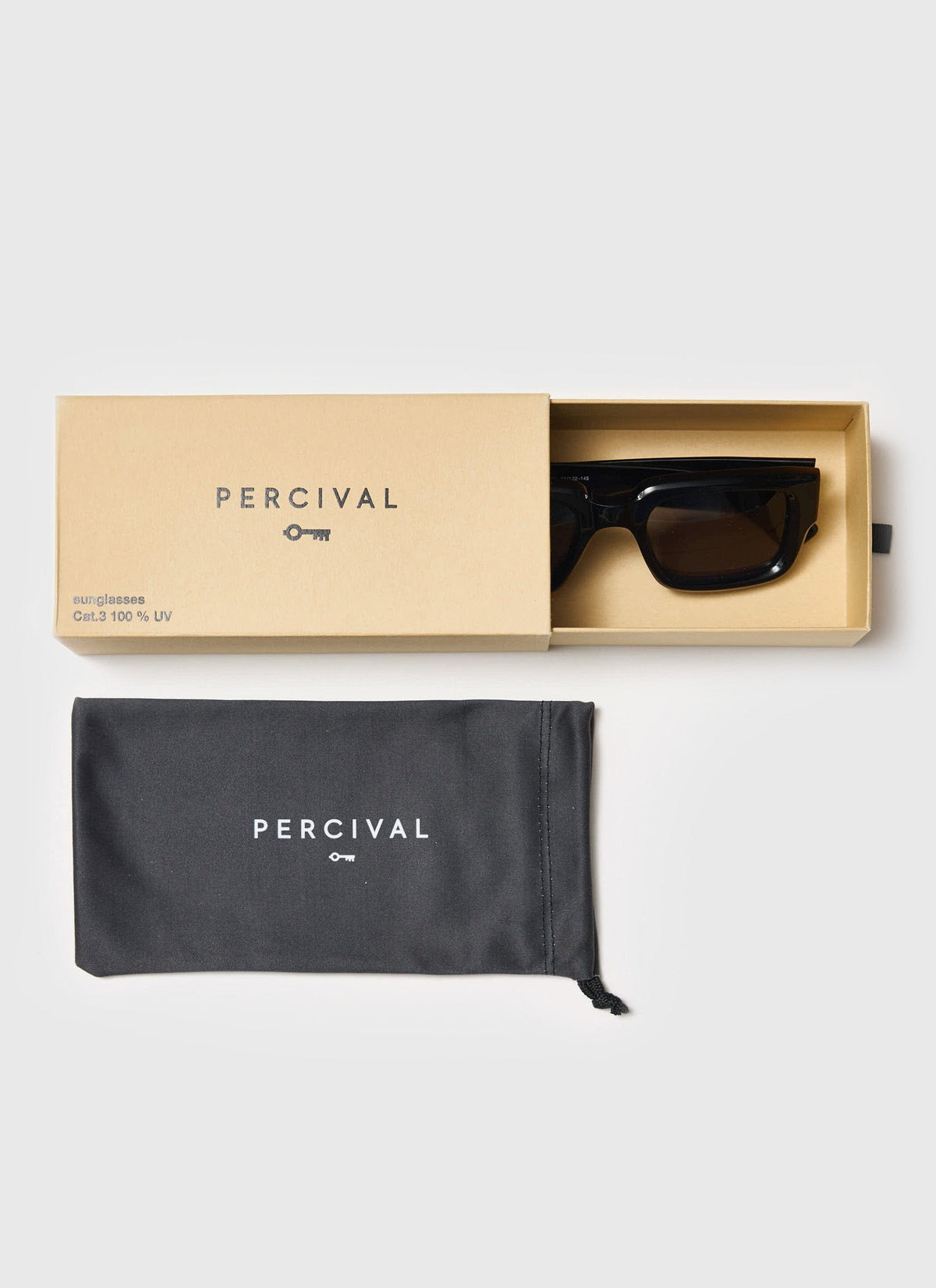 P002-E2 Black Sunglasses - Black Polarized Lenses | Percival Customer Favorite