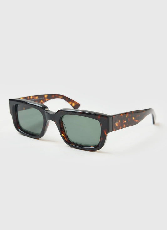 P002-E20 Demi Brown Tortoise Sunglasses - Bottle Green Lenses | Percival Exclusive