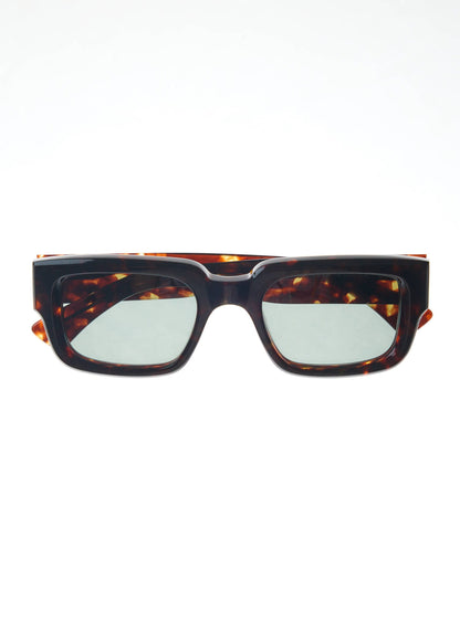 P002-E20 Demi Brown Tortoise Sunglasses - Bottle Green Lenses | Percival Exclusive