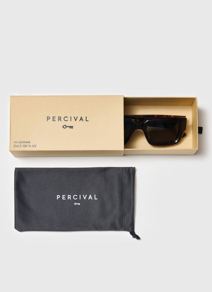 P002-E20 Demi Brown Tortoise Sunglasses - Bottle Green Lenses | Percival Exclusive