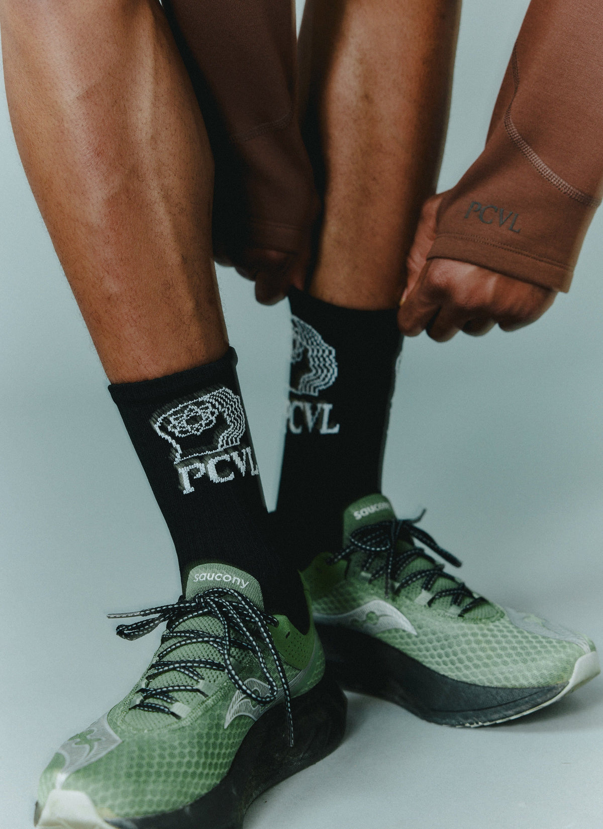 Men's Sport Socks - Ribbed Cuff & PCVL Logo - Black | Percival Exclusive