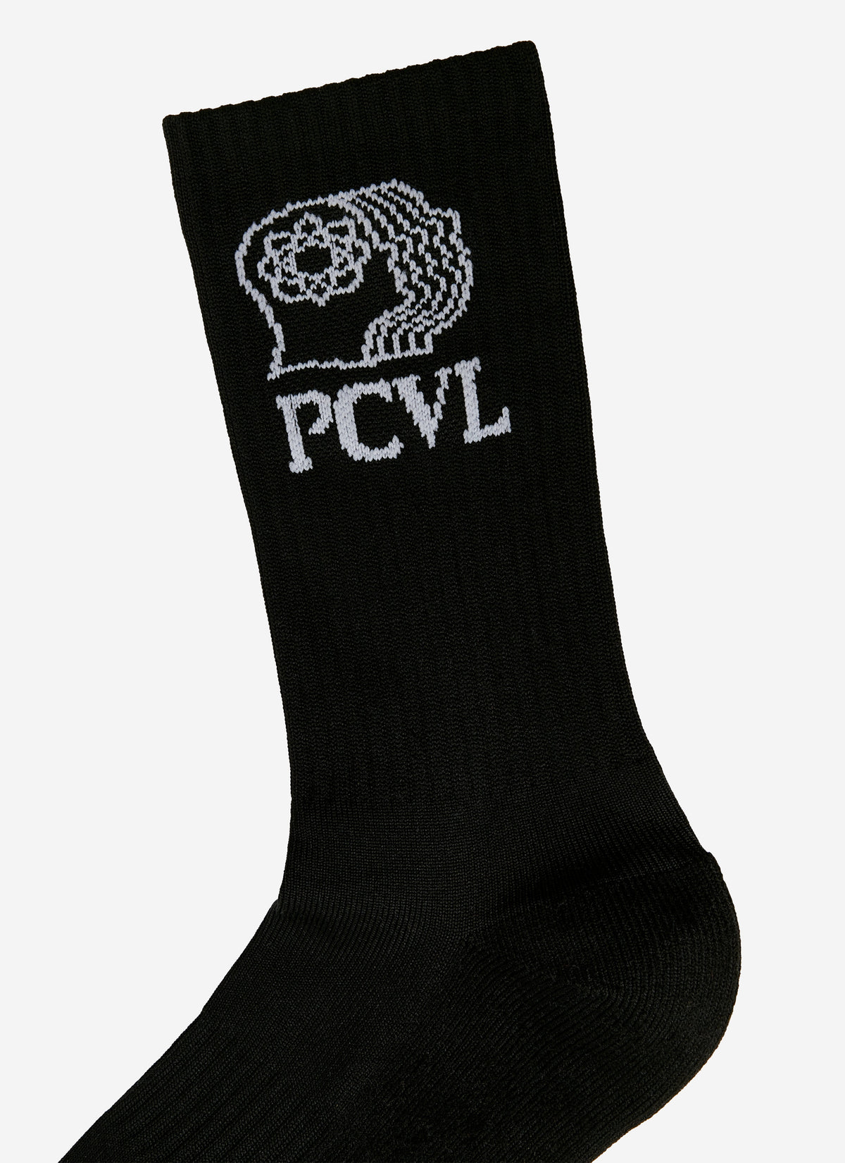 Men's Sport Socks - Ribbed Cuff & PCVL Logo - Black | Percival Exclusive
