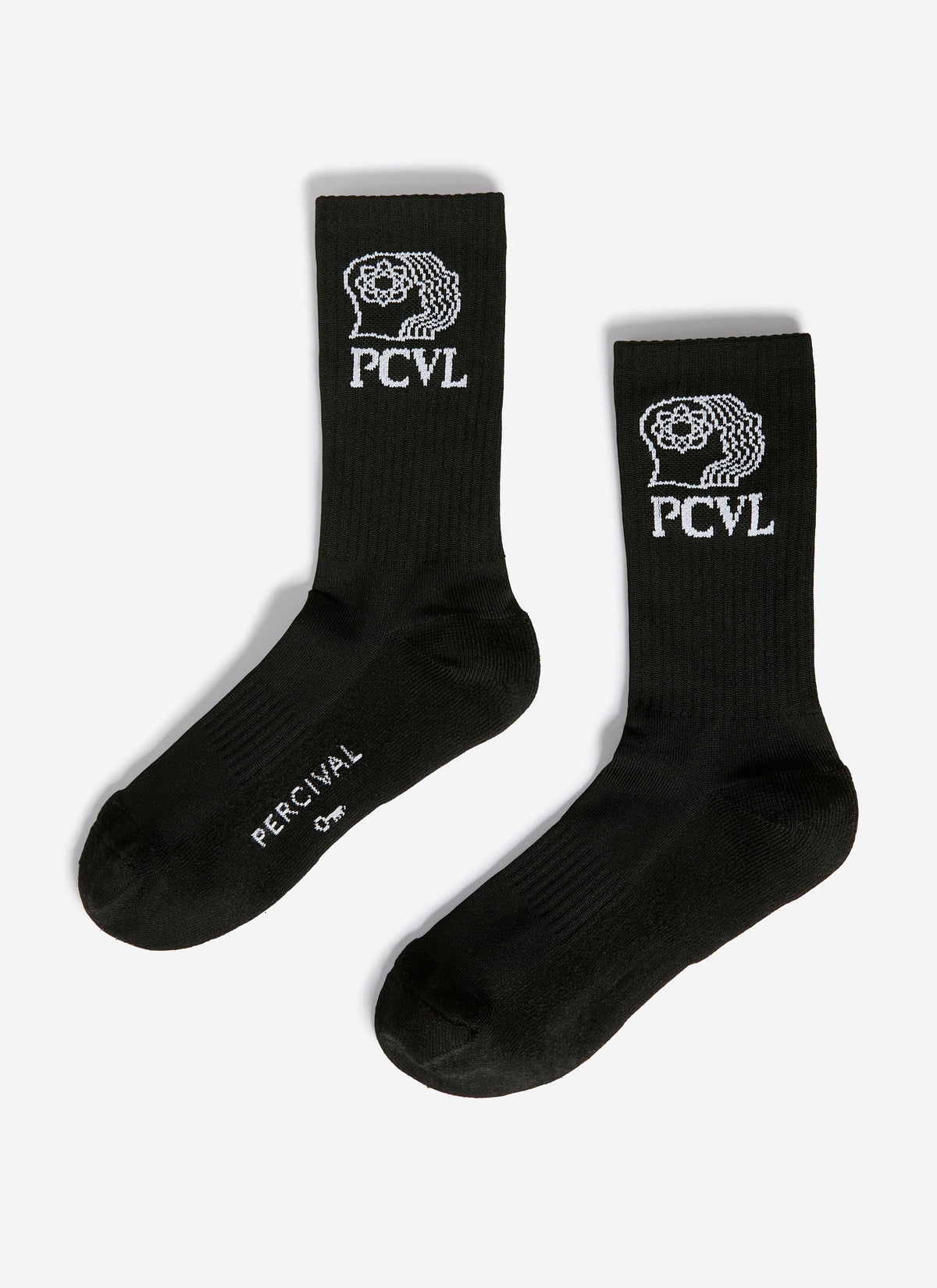 Men's Sport Socks - Ribbed Cuff & PCVL Logo - Black | Percival Exclusive