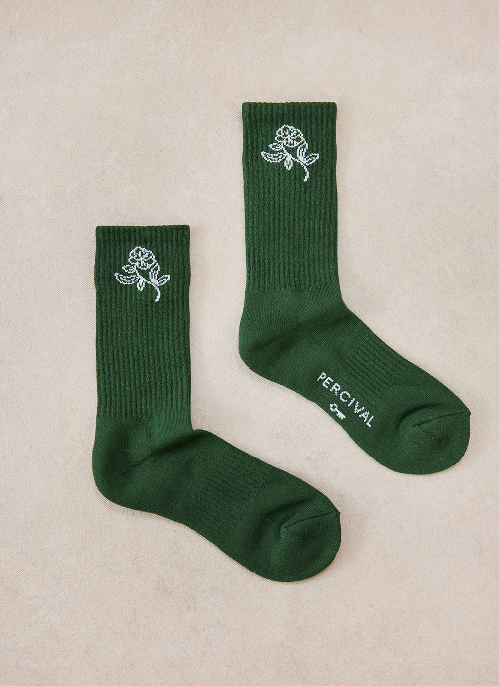 Earl Jacquard Socks - Forest Green Cotton - Percival | Percival Exclusive