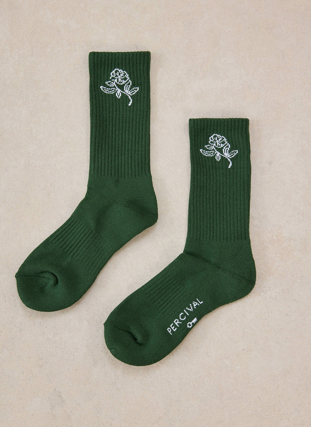 Earl Jacquard Socks - Forest Green Cotton - Percival | Percival Exclusive