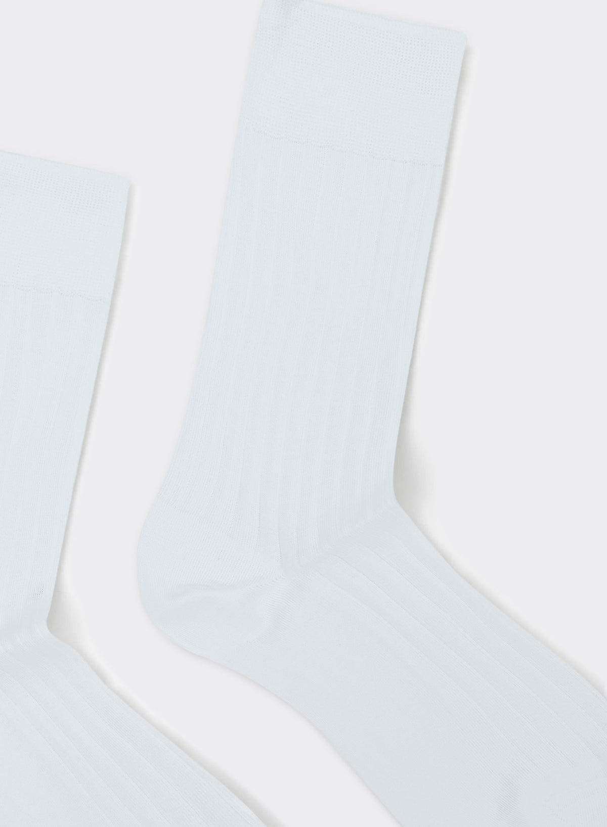 Men's Loafer Dress Ribbed Socks - White - 100% Cotton | Percival Featured